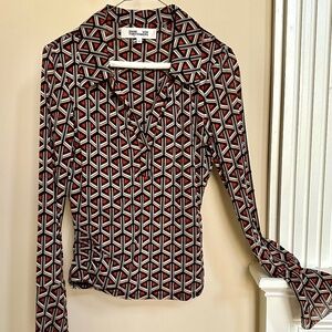 Diane von Furstenberg Ali stretch mesh top in multi